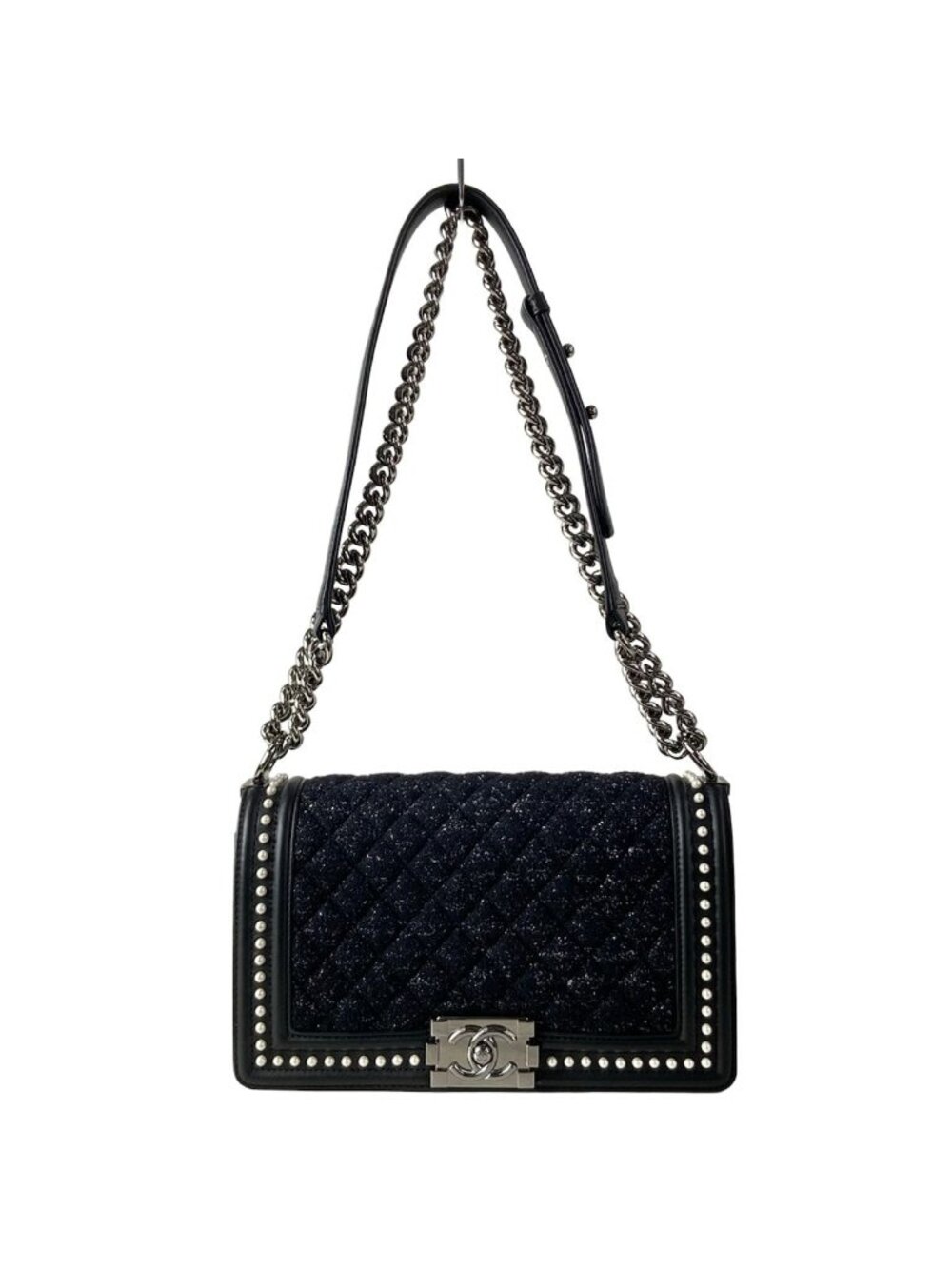 Chanel Shoulder Bag Boy Black Lambskin